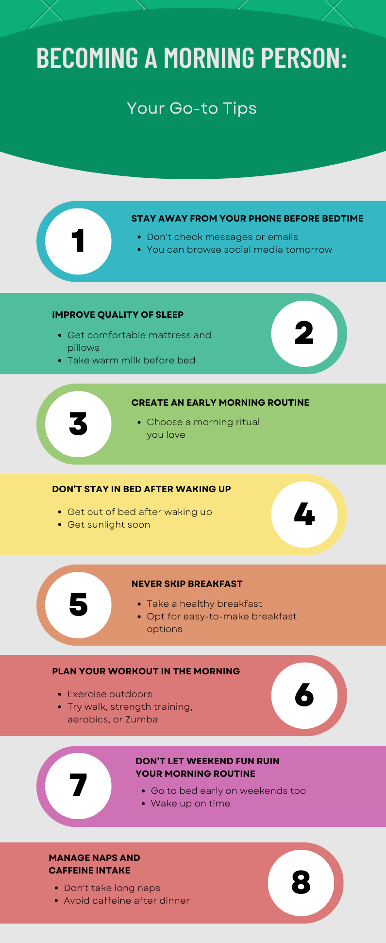 infographics, how to be a better morning person