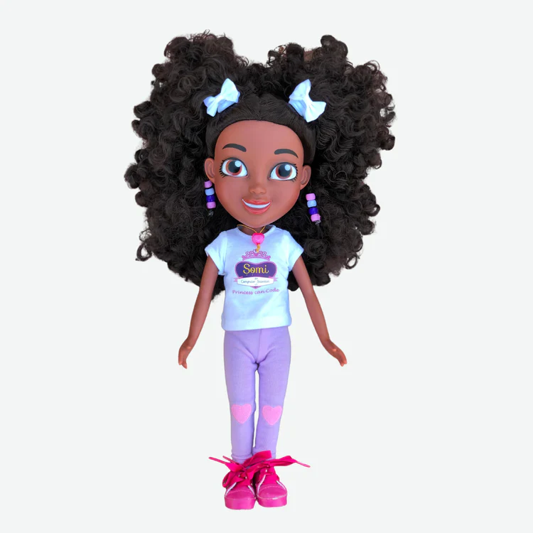 interactive STEM doll, Somi the Computer Scientist doll