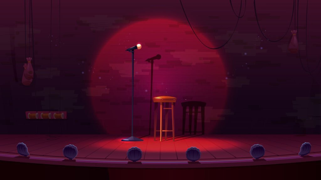 comedy club, standup comedy stage