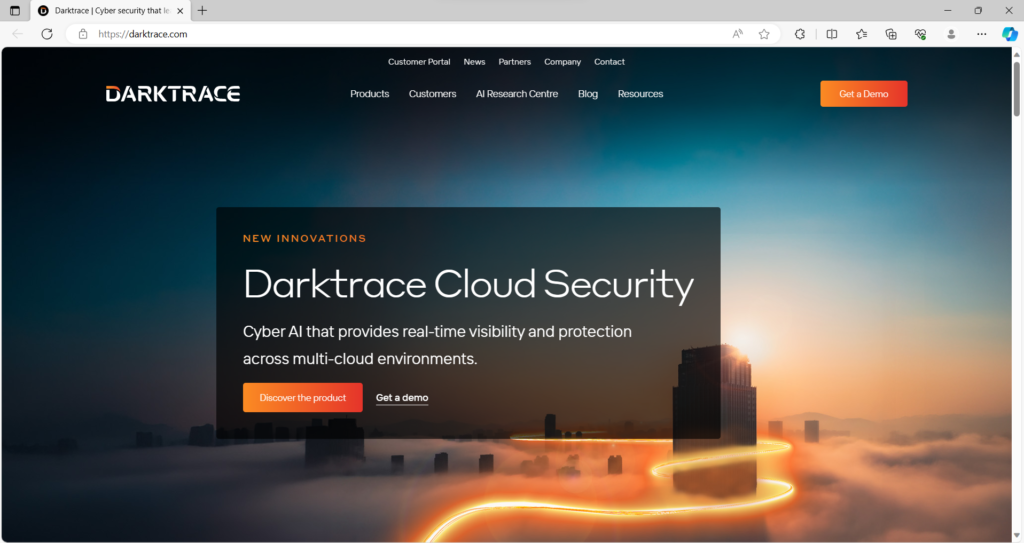 DarkTrace, AI-based cybersecurity app