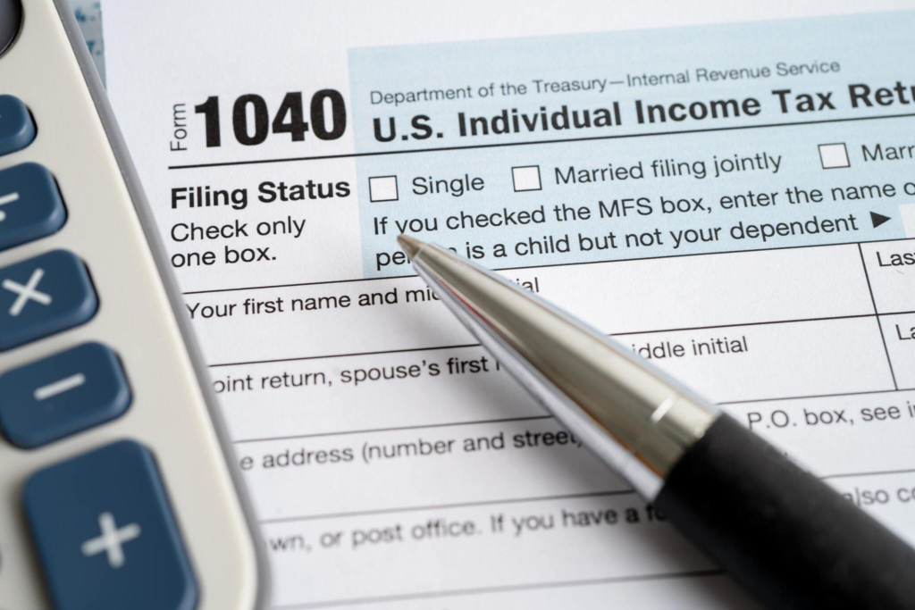 tax return form 1040, reporting individual income tax