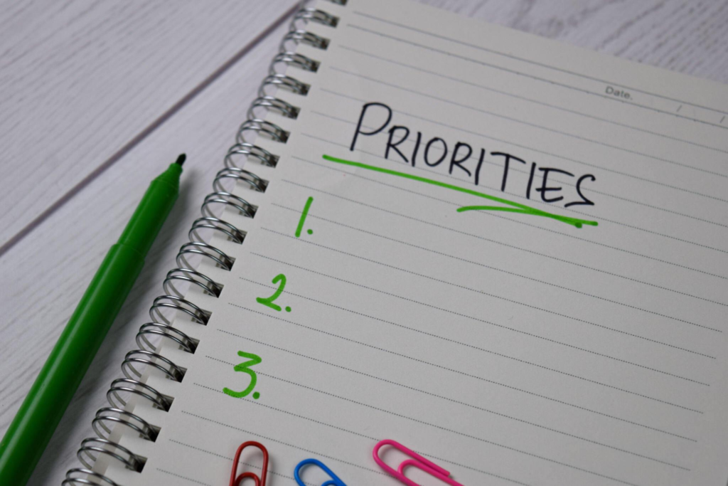 setting priorities to meet goals