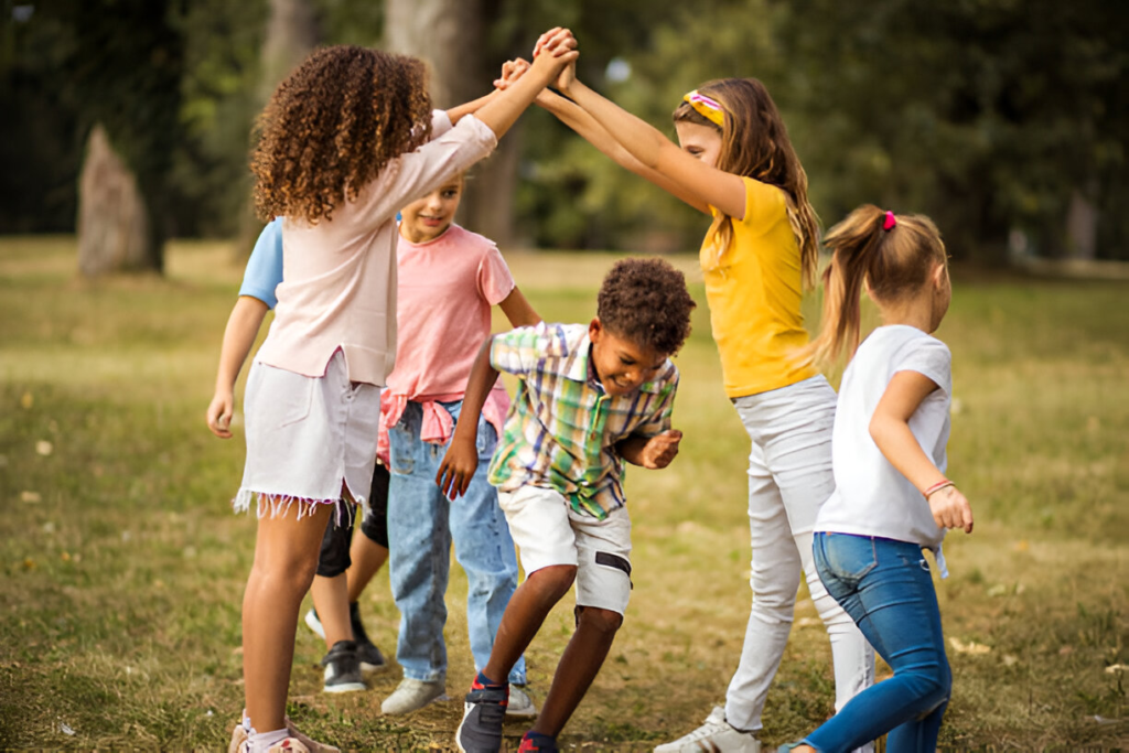 kids having fun and making friends