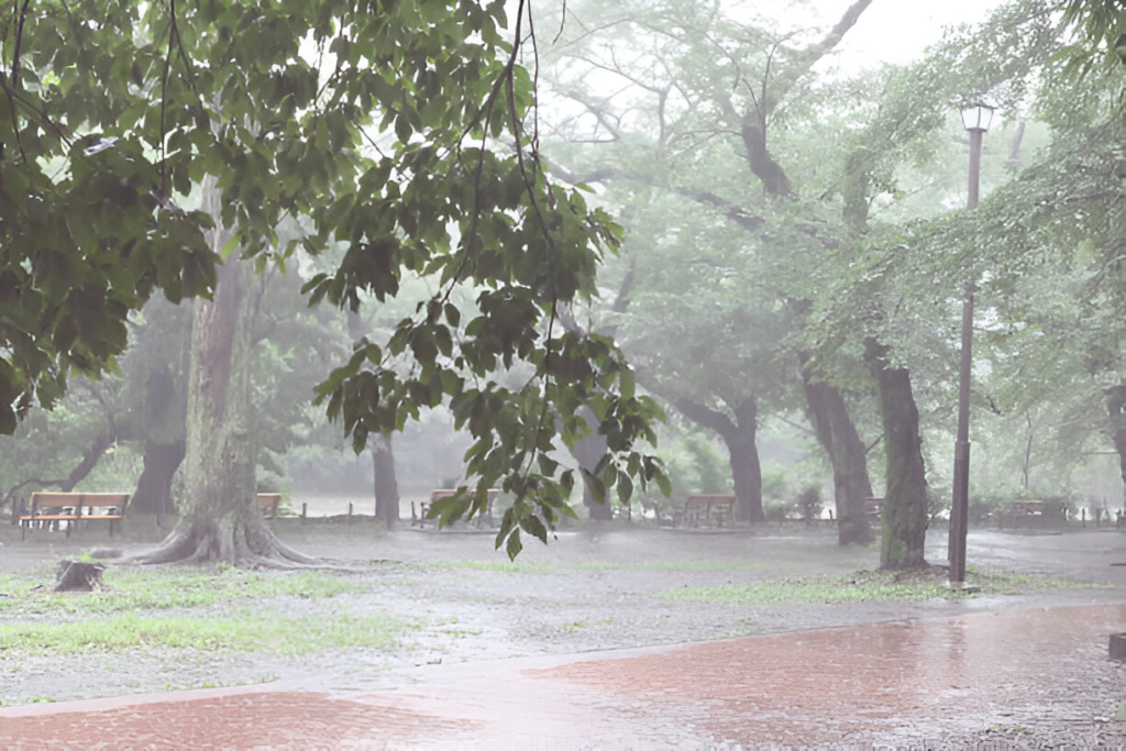 harsh weather, heavy rain, thunderstorms