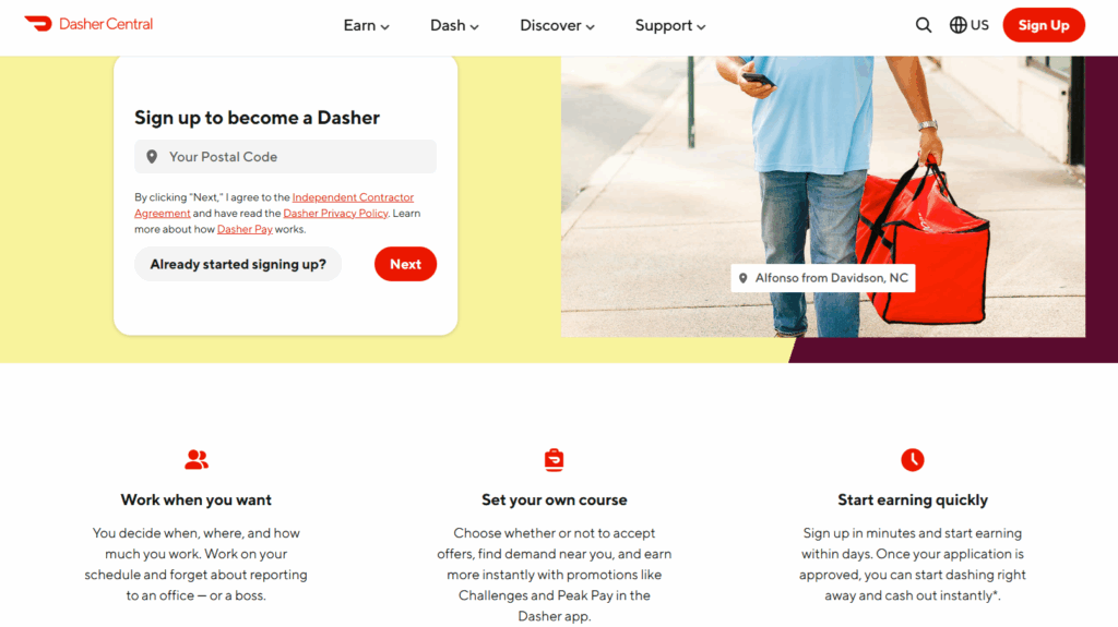 DoorDash, food delivery app, become a Dasher
